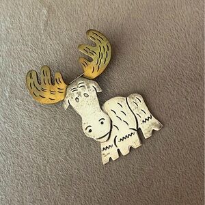 Sterling Silver Moose Brooch